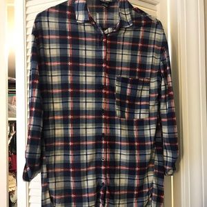 Plaid button down tunic top!